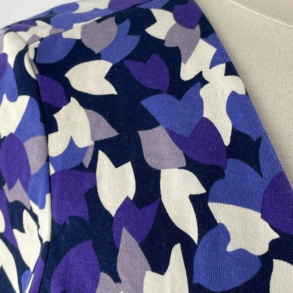 DVF Diane Von Furstenberg New Julian Two Purple Abstract True Wrap Dress Medium - Picture 3 of 11